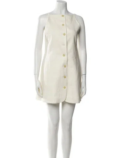 Pre-owned Attersee Bateau Neckline Mini Dress In Neutral