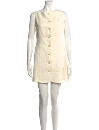 Pre-owned Attersee Bateau Neckline Mini Dress In Neutrals