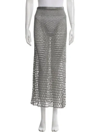 Pre-owned Attersee Braided Accents Midi Length Skirt In White