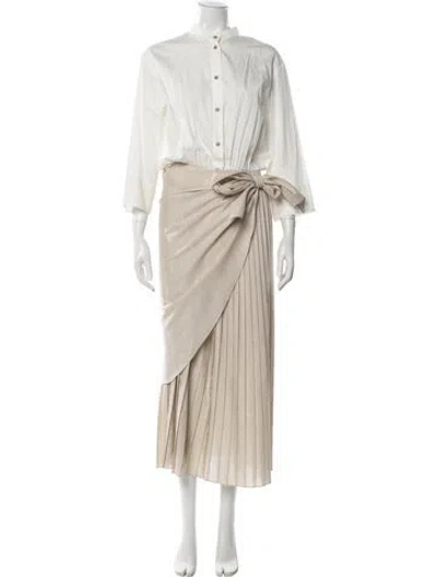 Pre-owned Attersee Cashmere Long Dress In White