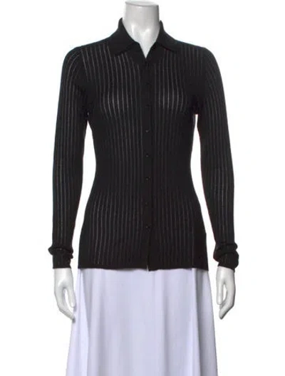 Pre-owned Attersee Cashmere Striped Sweater In Black