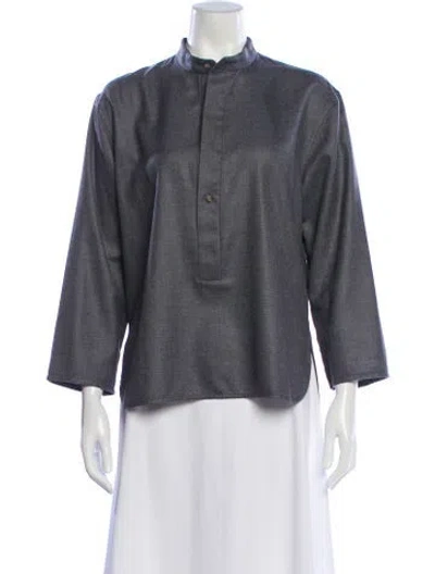 Pre-owned Attersee Cashmere Three-quarter Sleeve Top In Gray