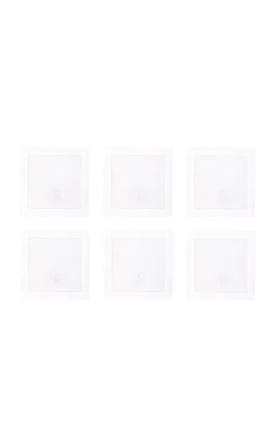Attersee Clover Cocktail Napkin Set Of Six In White
