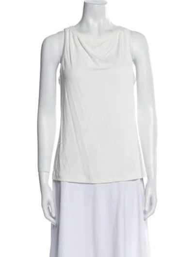 Pre-owned Attersee Cowl Neck Sleeveless Top In White