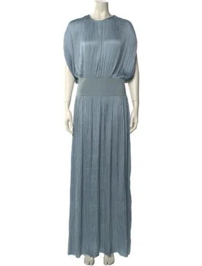 Pre-owned Attersee Crew Neck Long Dress In Blue