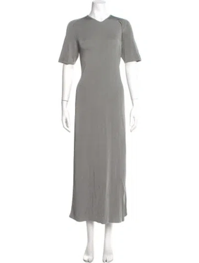 Pre-owned Attersee Crew Neck Long Dress In Blue