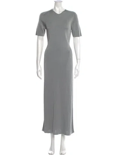 Pre-owned Attersee Crew Neck Long Dress In Gray