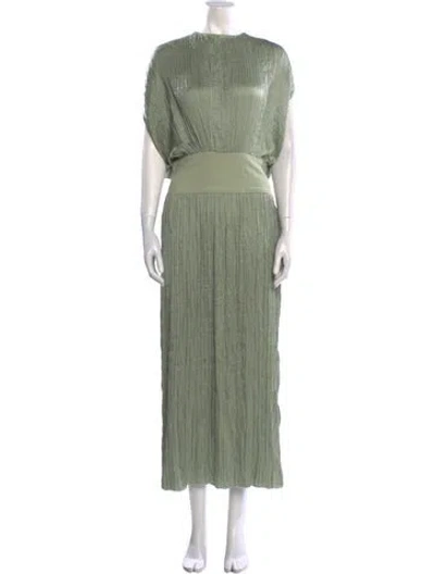 Pre-owned Attersee Crew Neck Long Dress In Green