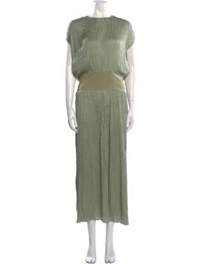 Pre-owned Attersee Crew Neck Long Dress In Green