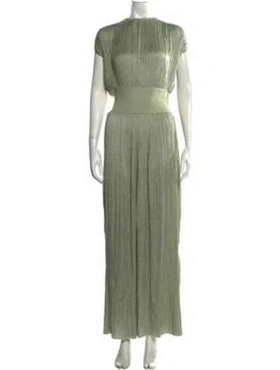 Pre-owned Attersee Crew Neck Long Dress In Green