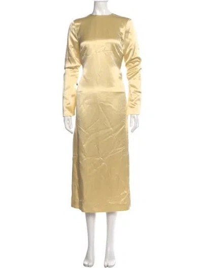 Pre-owned Attersee Crew Neck Long Dress W/ Tags In Yellow