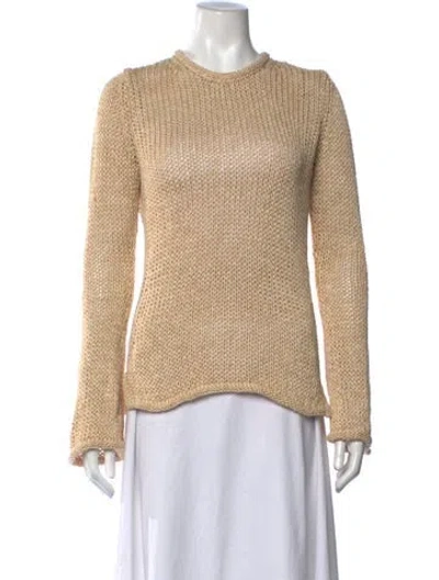Pre-owned Attersee Crew Neck Long Sleeve Top In Neutrals