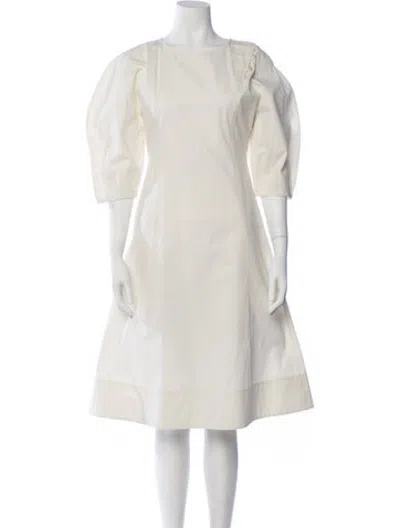 Pre-owned Attersee Crew Neck Midi Length Dress In Neutrals
