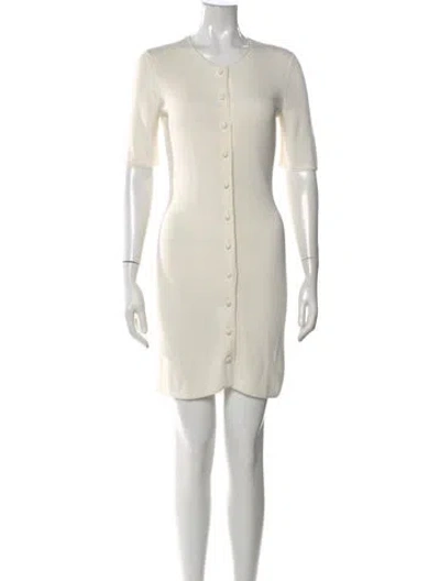 Pre-owned Attersee Crew Neck Mini Dress In Neutral