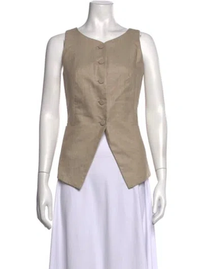 Pre-owned Attersee Crew Neck Sleeveless Top In Brown