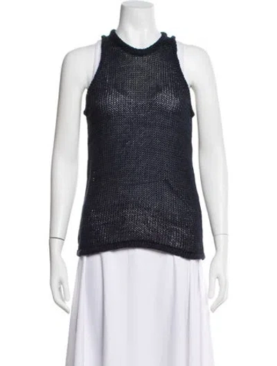 Pre-owned Attersee Crew Neck Sleeveless Top W/ Tags In Blue