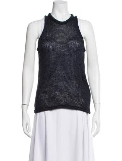Pre-owned Attersee Crew Neck Sleeveless Top W/ Tags In Blue