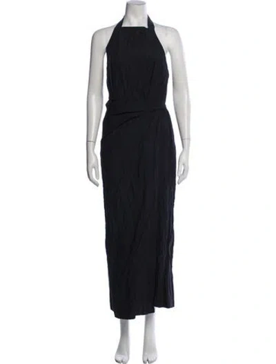 Pre-owned Attersee Halterneck Long Dress In Blue
