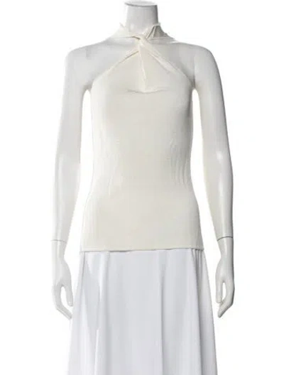 Pre-owned Attersee Halterneck Sleeveless Top In Neutrals