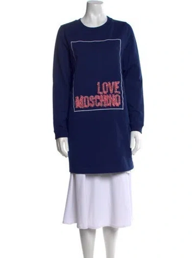 Pre-owned Attersee Linen Graphic Print Sweatshirt In Blue