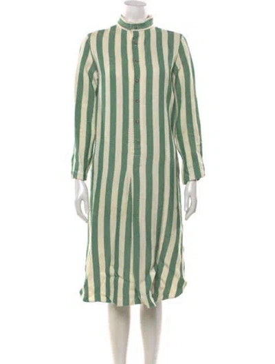 Pre-owned Attersee Linen Knee-length Dress In Green