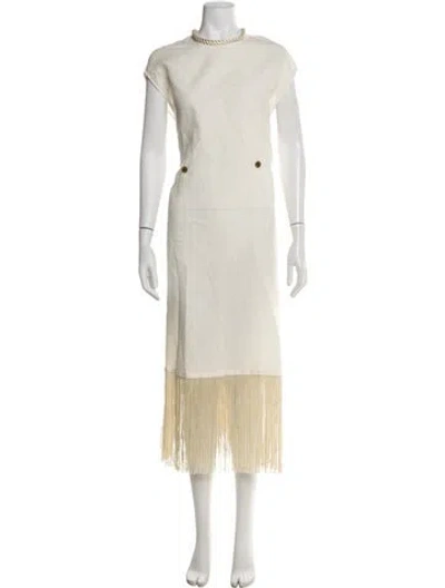 Pre-owned Attersee Linen Knee-length Dress In Neutral
