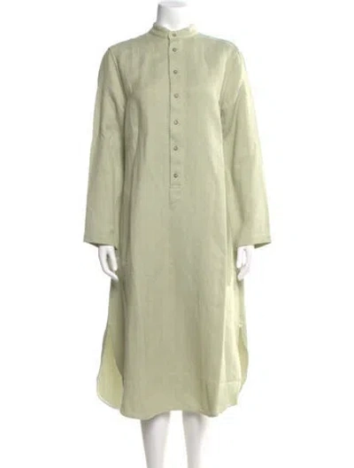 Pre-owned Attersee Linen Long Dress In Green