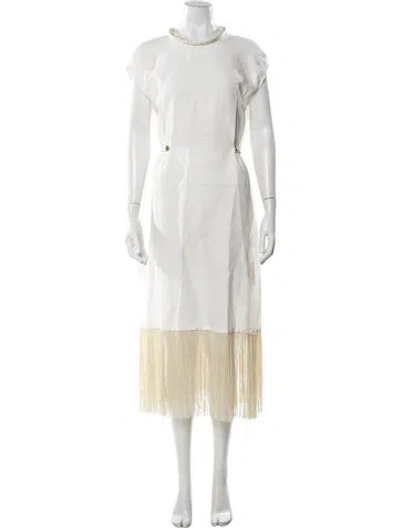 Pre-owned Attersee Linen Long Dress In Neutrals