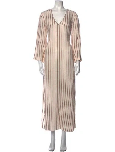 Pre-owned Attersee Linen Long Dress In Neutrals