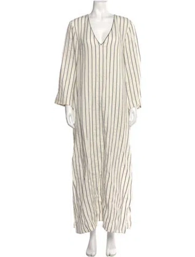 Pre-owned Attersee Linen Long Dress W/ Tags In Neutral
