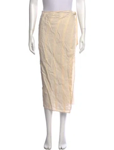 Pre-owned Attersee Linen Midi Length Skirt In Neutral