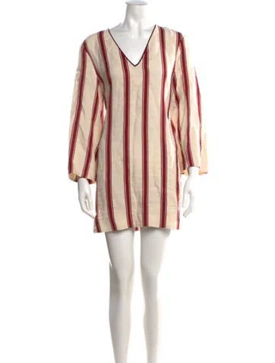 Pre-owned Attersee Linen Mini Dress In Neutral