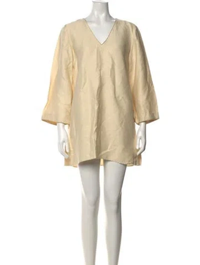 Pre-owned Attersee Linen Mini Dress In Neutrals