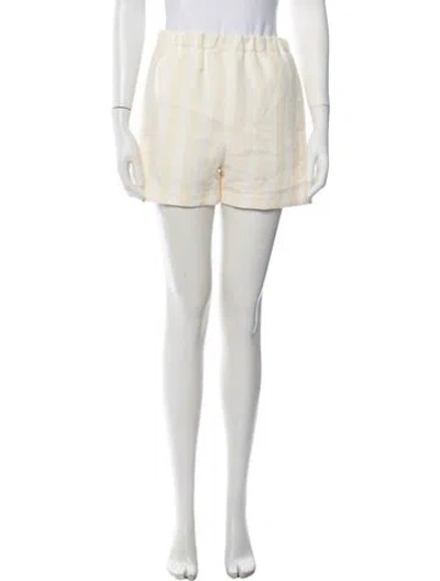Pre-owned Attersee Linen Mini Shorts In White