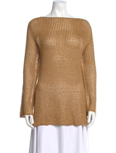 Pre-owned Attersee Linen Patterned Sweater In Neutrals