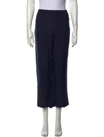 Pre-owned Attersee Linen Straight Leg Pants In Blue