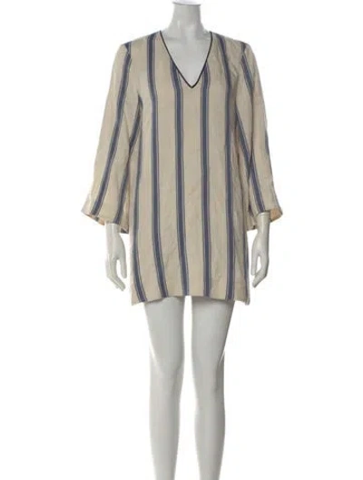 Pre-owned Attersee Linen Striped Top In Neutral