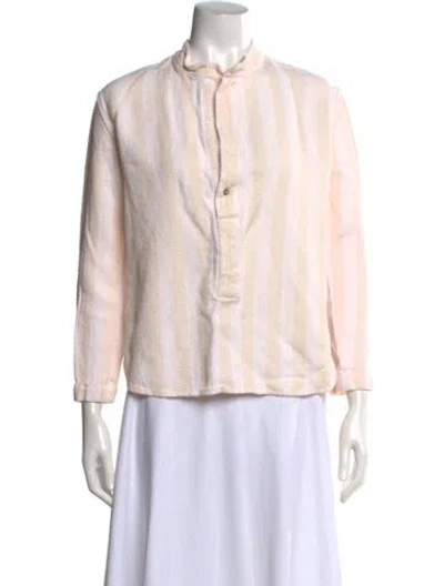 Pre-owned Attersee Linen Striped Top In Neutrals