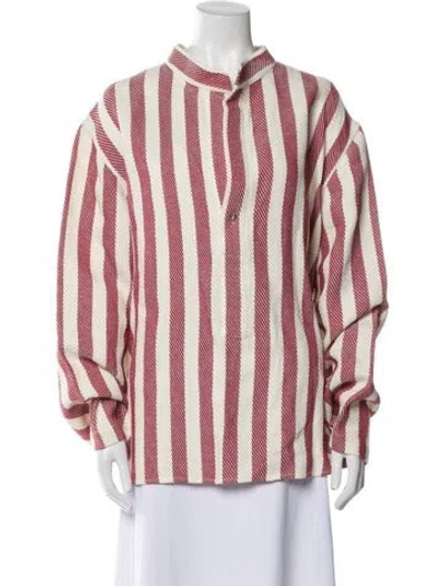Pre-owned Attersee Linen Striped Tunic W/ Tags In Multi