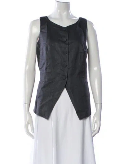 Pre-owned Attersee Linen Vest In Gray