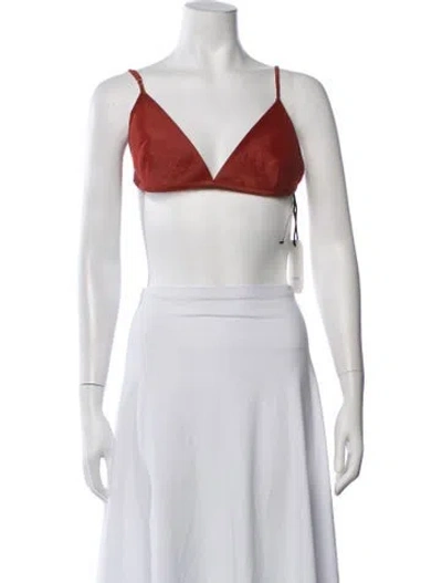 Pre-owned Attersee Linen V-neck Sports Bra In Neutrals