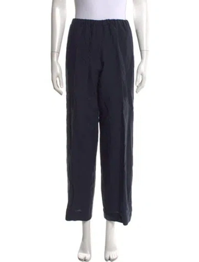 Pre-owned Attersee Linen Wide Leg Pants In Blue