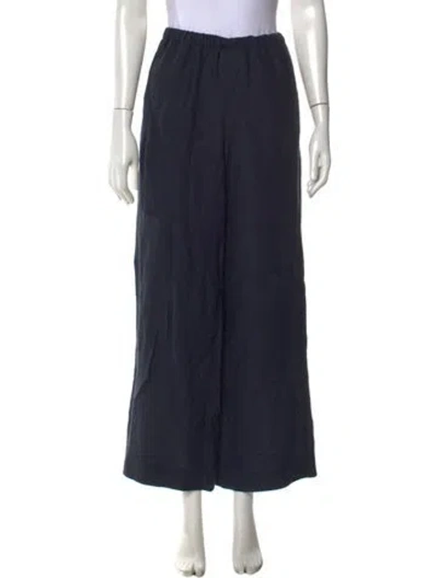 Pre-owned Attersee Linen Wide Leg Pants In Blue