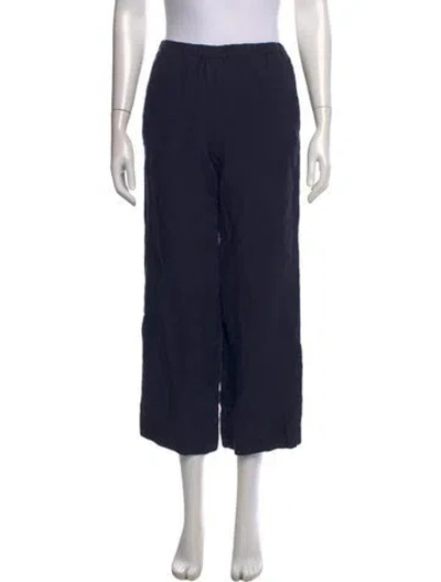 Pre-owned Attersee Linen Wide Leg Pants In Blue