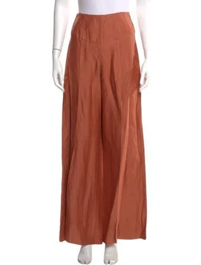 Pre-owned Attersee Linen Wide Leg Pants In Orange