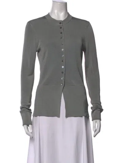 Pre-owned Attersee Long Sleeve Button-up Top In Grey