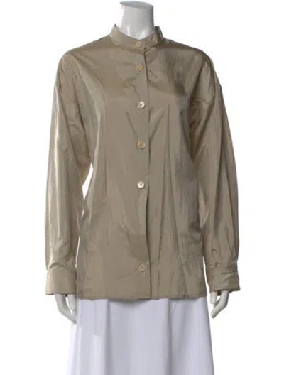 Pre-owned Attersee Long Sleeve Button-up Top In Neutral