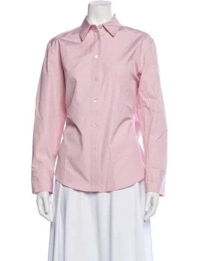Pre-owned Attersee Long Sleeve Button-up Top In Pink
