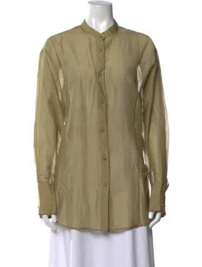 Pre-owned Attersee Long Sleeve Button-up Top W/ Tags In Green