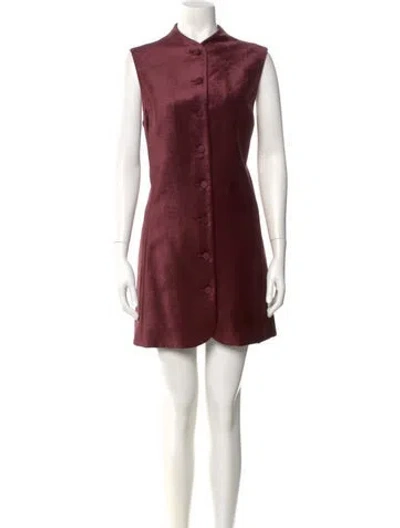 Pre-owned Attersee Mock Neck Mini Dress W/ Tags In Burgundy